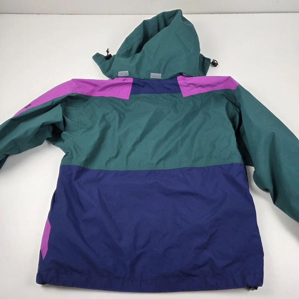 Vintage The North Face Jacket Mens Medium Purple Colorblock Hooded Anorak Ski